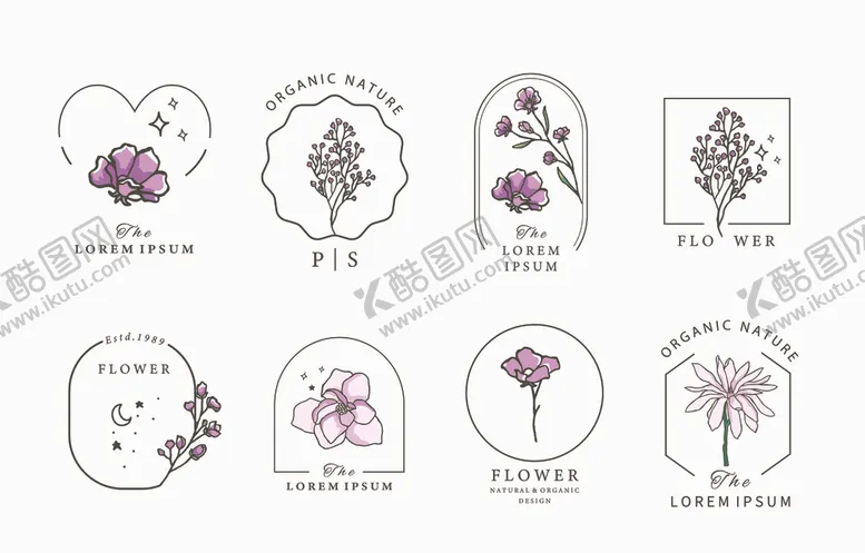 编号：77322903070528406697【酷图网】源文件下载-有机植物标签LOGO元素
