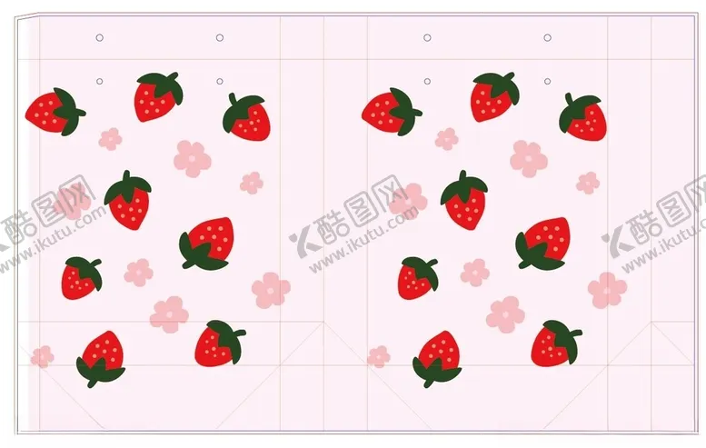 编号：40145102141333546114【酷图网】源文件下载-草莓花朵卡通手提袋