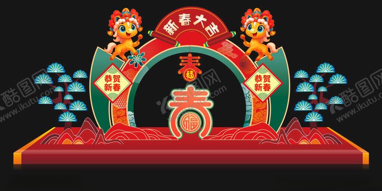 编号：12431401042122402208【酷图网】源文件下载-中式传统舞台装饰造型