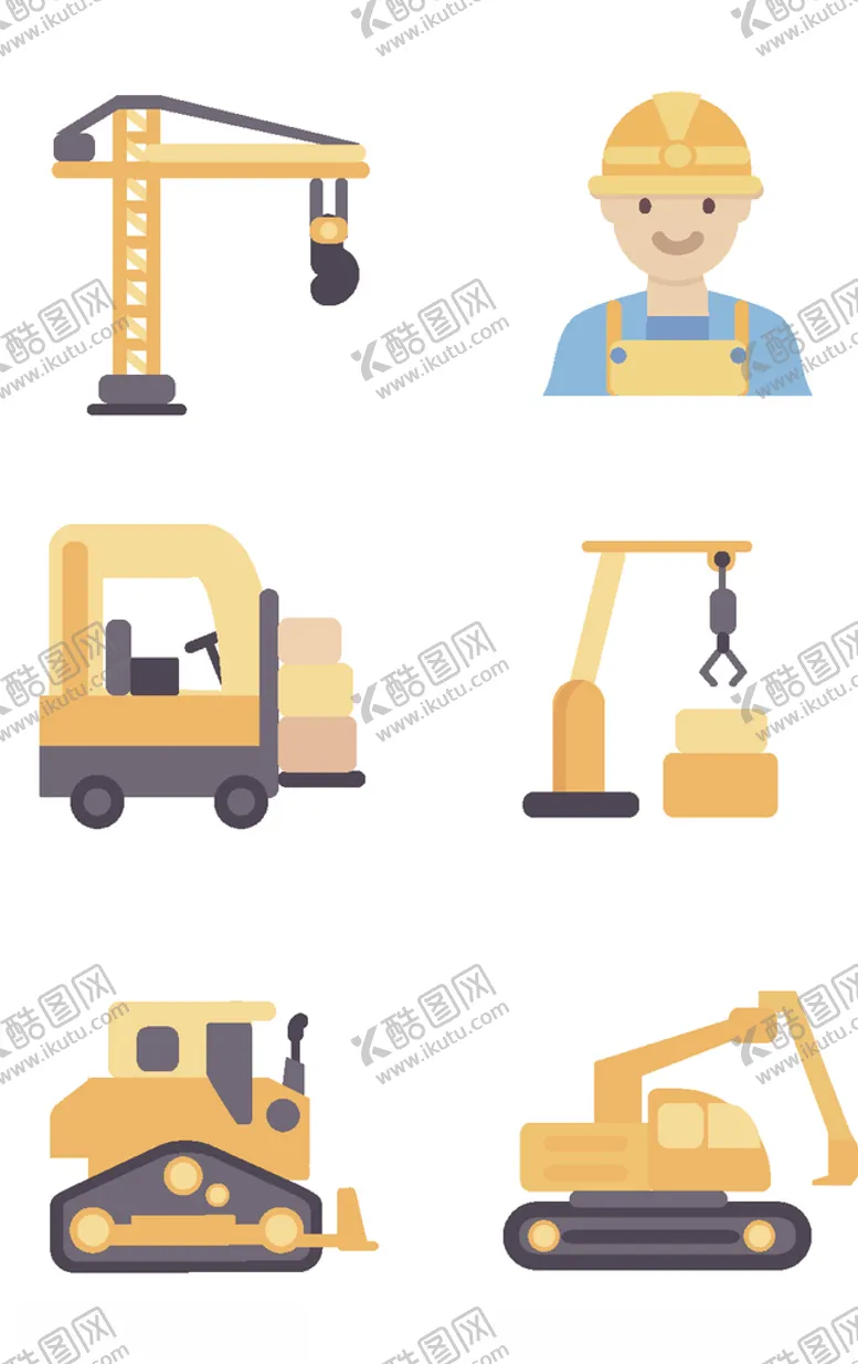 编号：18800003280608203583【酷图网】源文件下载-建筑工地安全图标