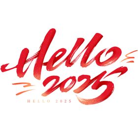 hello2025艺术字海报