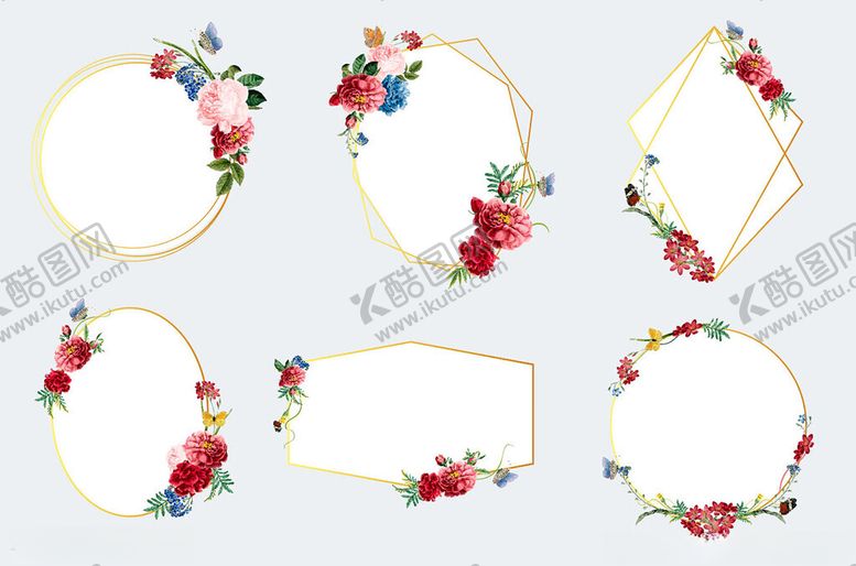 编号：73738810140101131607【酷图网】源文件下载-花卉装饰边框设计素材