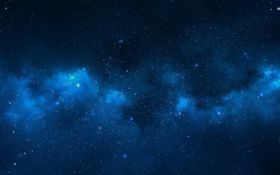 蓝色星空 星空背景 深蓝星空