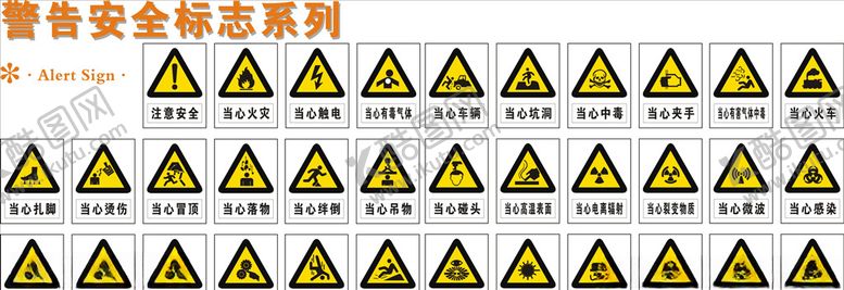 编号：51304509241051031531【酷图网】源文件下载-警告安全标志