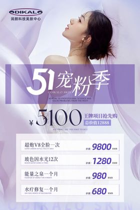 医美美业新年年终宠粉活动卡项海报