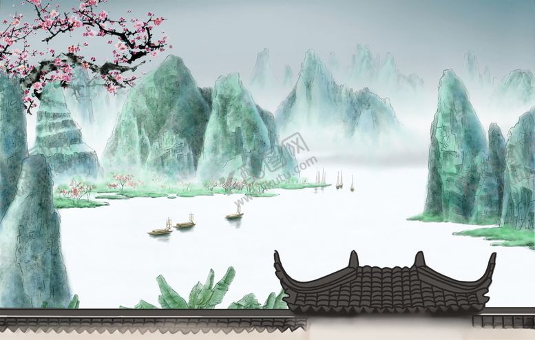 编号：41633705160451532914【酷图网】源文件下载-意境水墨山水