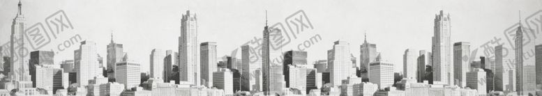 编号：59803504052148511806【酷图网】源文件下载-黑白城市天际线