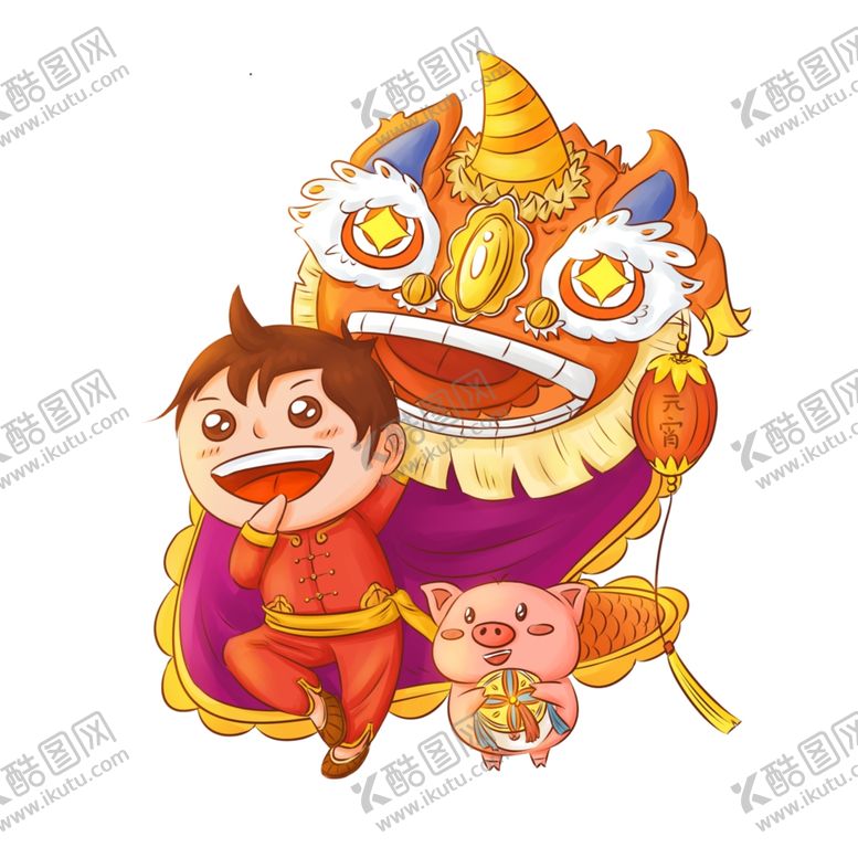 编号：73777701280004272412【酷图网】源文件下载-国潮舞狮