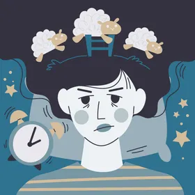 失眠熬夜晚睡精神心理睡质量差