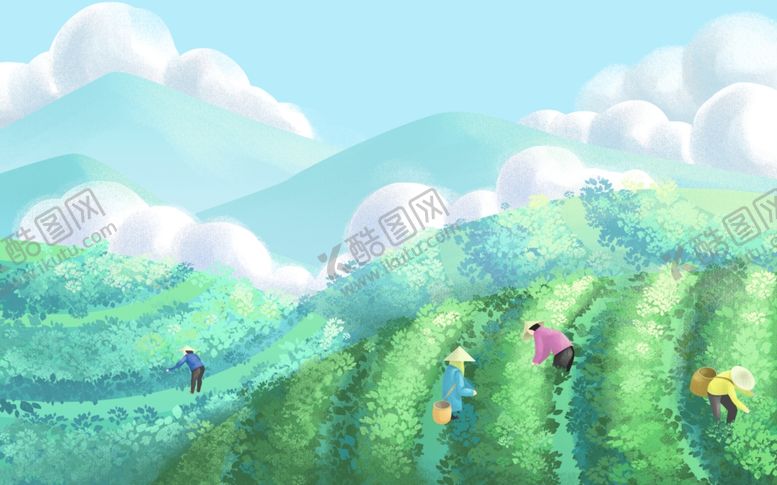 编号：40742202261401364714【酷图网】源文件下载-采茶插画