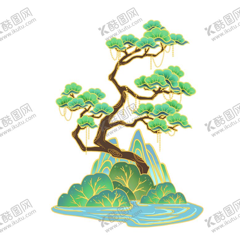 编号：96590612161116126742【酷图网】源文件下载-松树插画素材