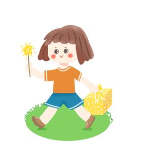 儿童节素材卡通六一舞台七彩年