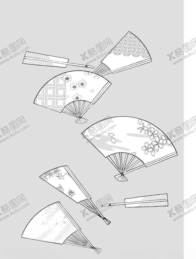 编号：61286810302213382346【酷图网】源文件下载-日本线描植物花卉矢量素材