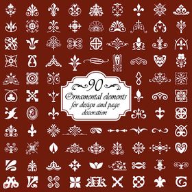 复古风红色几何图案集合