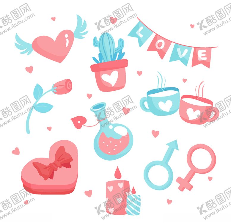 编号：36728705110926122784【酷图网】源文件下载-浪漫情人节元素
