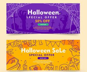 万圣节促销横幅设计