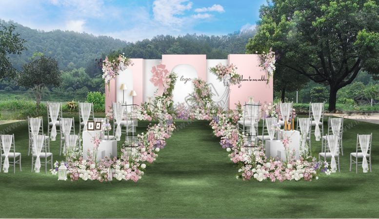 编号：25594010011009292568【酷图网】源文件下载-户外白绿粉色主舞台