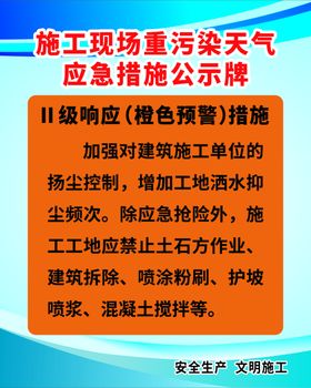 空气重污染应急措施管理公示牌