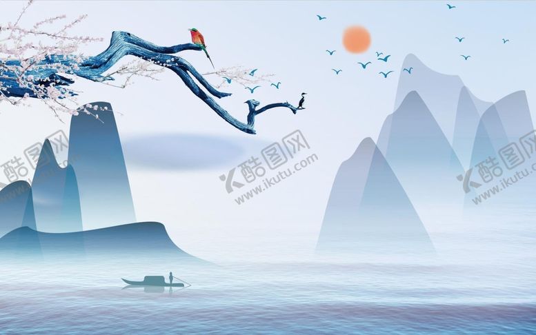 编号：96247510080356193042【酷图网】源文件下载-山水画 