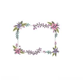 清新紫色花卉花环花边边框