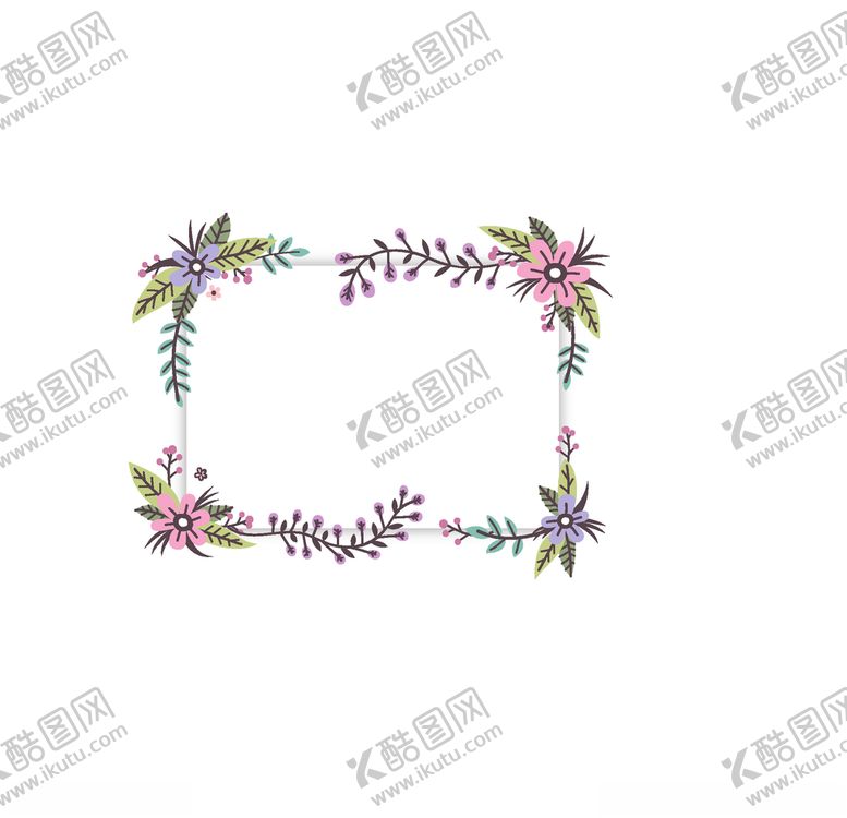 编号：92107310281930182447【酷图网】源文件下载-清新紫色花卉花环花边边框