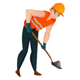 工人职业安全帽地建筑施