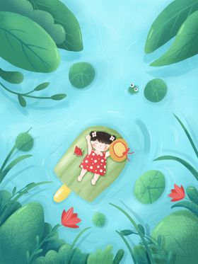 插画素材明信片风壁纸图植物扁平