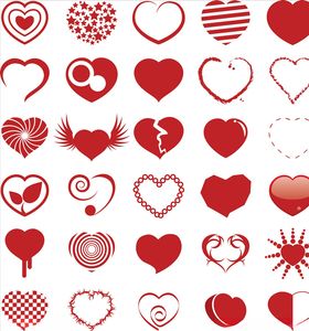 矢量爱心心形图标