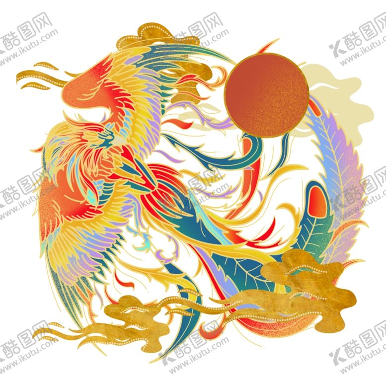 编号：32886505081528207389【酷图网】源文件下载-国潮凤凰插画