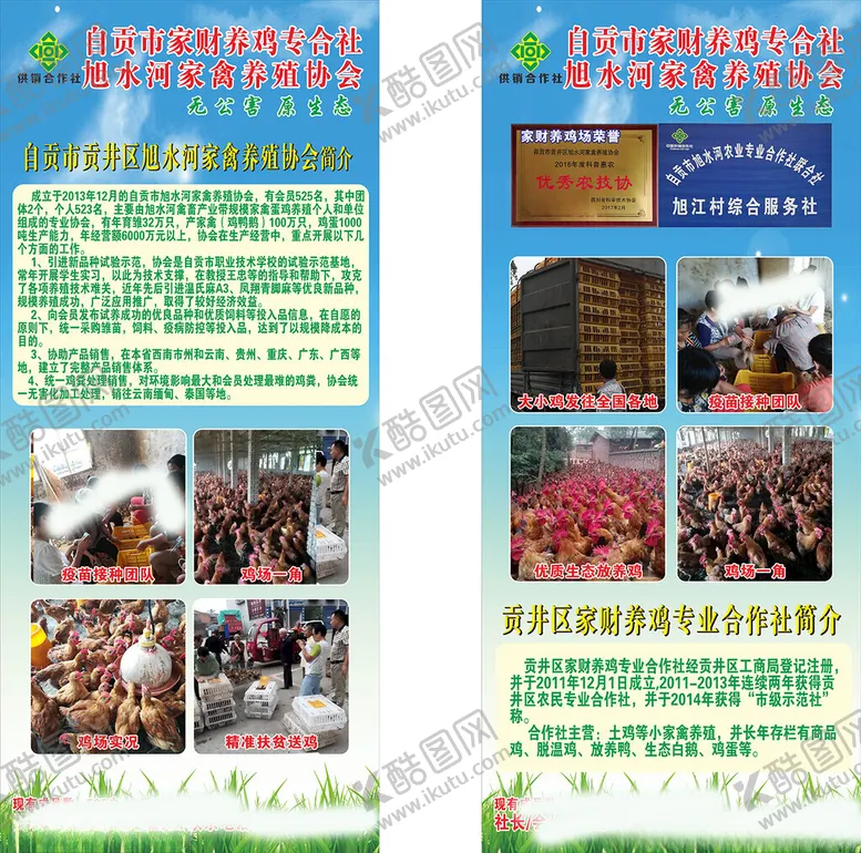 编号：27600506300013302952【酷图网】源文件下载-土鸡养殖展架