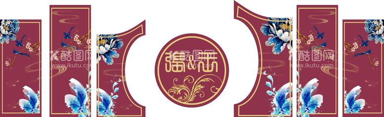 编号：46962512151119182468【酷图网】源文件下载-红色古风婚礼背景