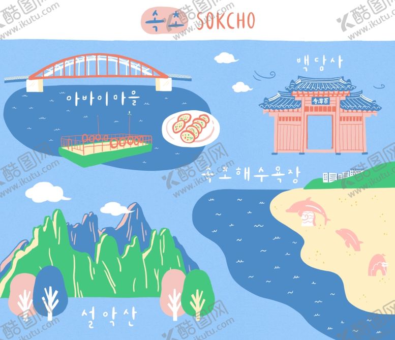 旅游地标建筑物插画世界创意指南设计素材