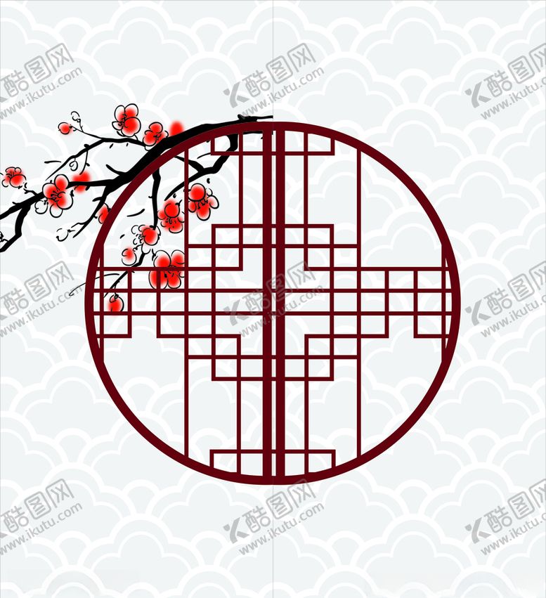编号：32668607071015262012【酷图网】源文件下载-新中式风玻璃贴门窗