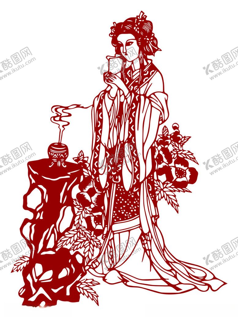 编号：90876902192336581517【酷图网】源文件下载-剪纸美女