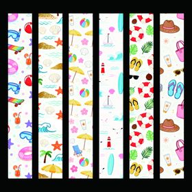 多彩卡通图案长条贴纸