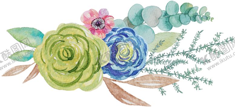 编号：16716809182345051548【酷图网】源文件下载-水彩植物