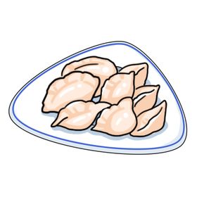 手绘饺子素材