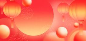 元宵节灯笼元宵红色简约弥散背景
