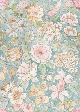 清新花卉图案背景