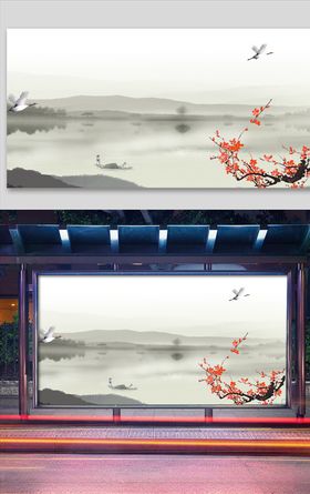 灰色水墨画