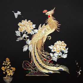 凤凰神话元素刺绣手绘