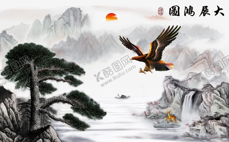 编号：60820206251202508264【酷图网】源文件下载-大展鸿图松鹤延年