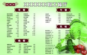 餐厅价目表