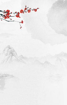 水墨画图片山水风景中国风现代新式海报素材江南烟雨意境