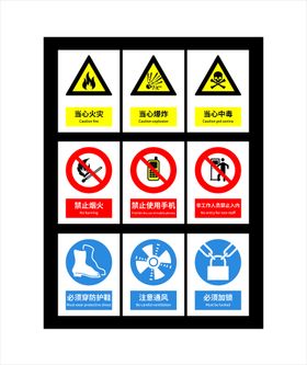 矢量安全标识当心禁止必须标识牌