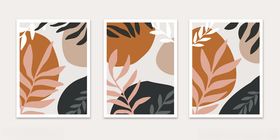 抽象植物图案卡片设计