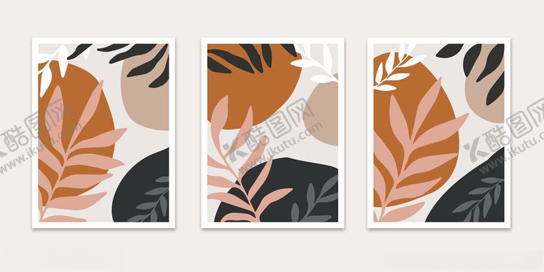 编号：48331704010335367786【酷图网】源文件下载-抽象植物图案卡片设计