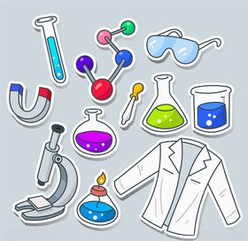 矢量卡通科学实验