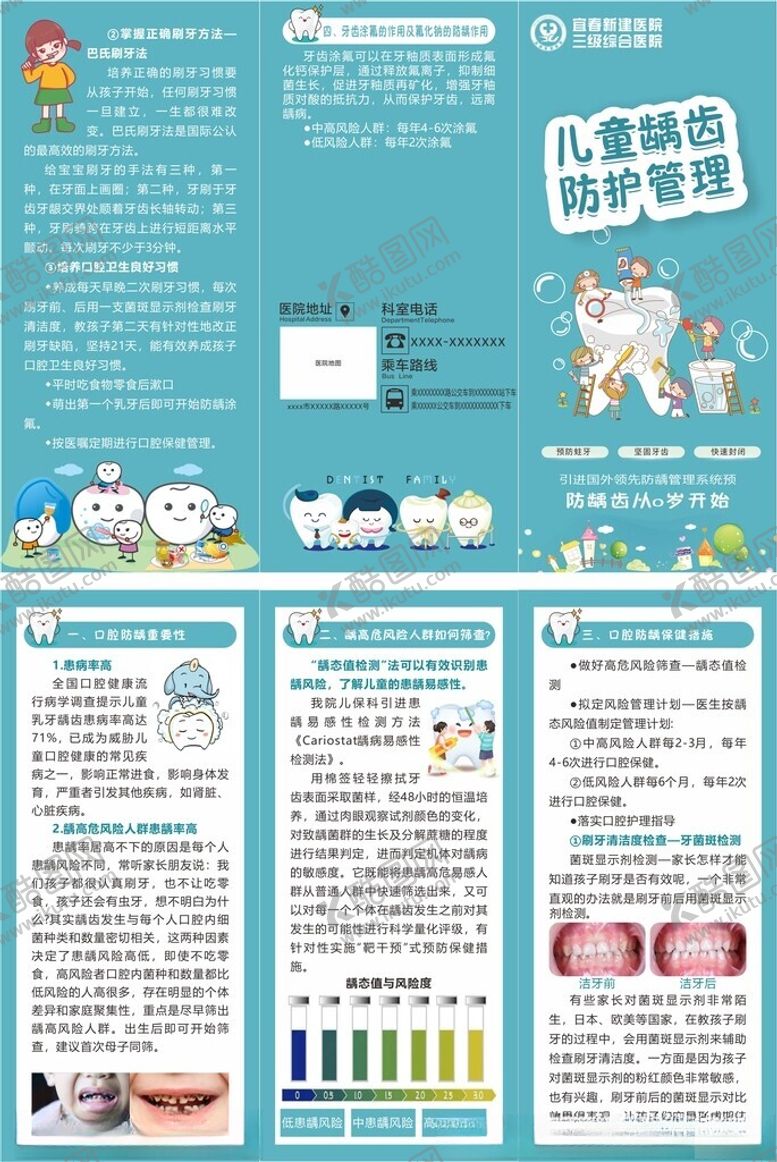 编号：72381301261736052915【酷图网】源文件下载-儿童龋齿防护管理折页