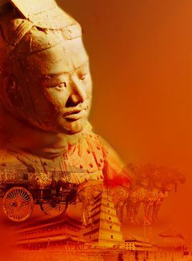 兵马俑合成海报